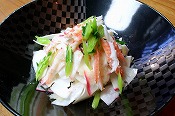 "Kabu" Japanese radish and King crab salad with "Yuzu" Japanese citrus taste